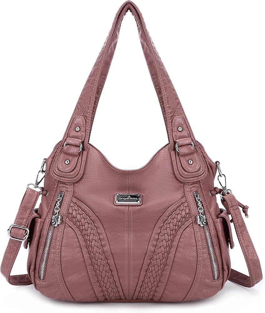 Purses and Handbags Women Fashion Tote Bag Shoulder Bags Top Handle Satchel Purses Washed Synthetic Leather Handbag