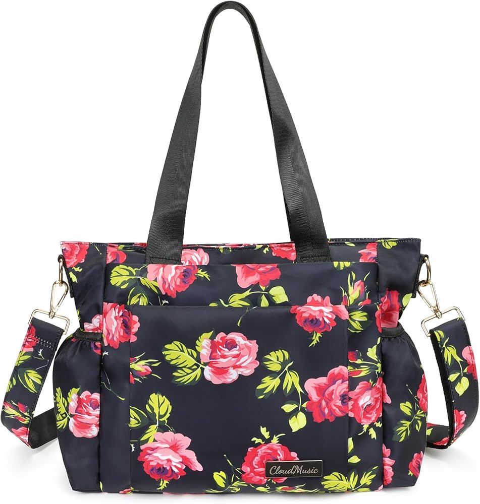 CLOUDMUSIC Crossbody Bags Shoulder Tote Handbag Nylon With Straps Waterproof Multi Bottle Pockets For Women Trendy