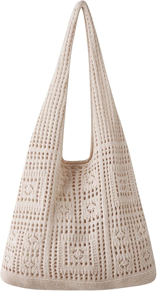 Knitted Shoulder Tote Bag Large Crochet Beach Bag Hobo Bag Aesthetic Tote Handbags for Women