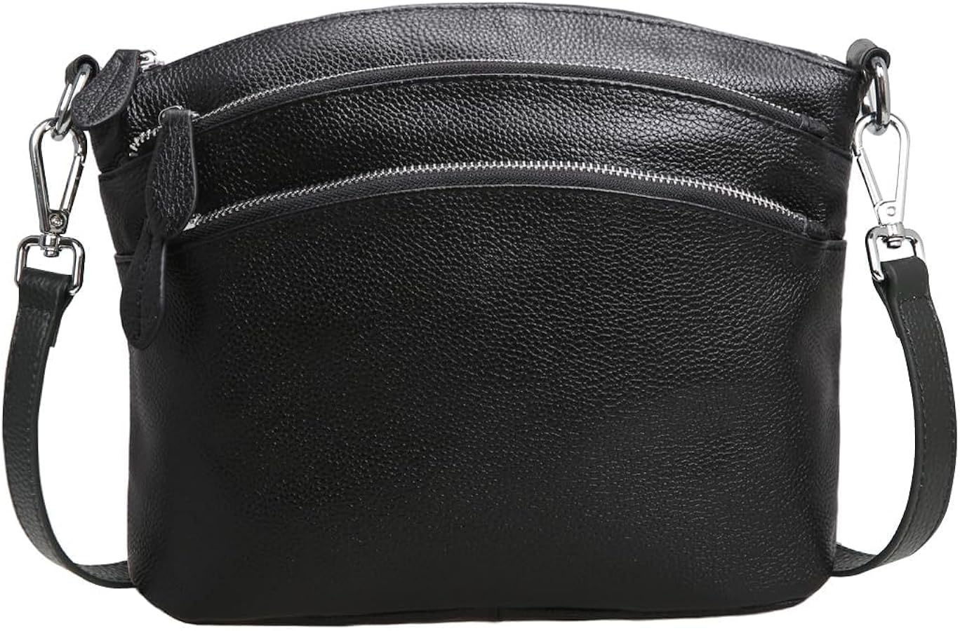 HESHE Leather Crossbody Bags Purses for Women Small Functional Multi Pocket Cross Body Purses Shoulder Satchel Handbags