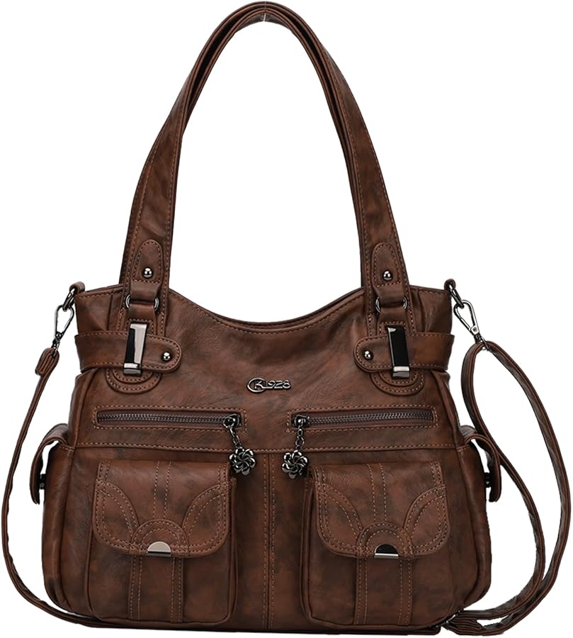 Purses and Handbags for Women Large Hobo Shoulder Bags Soft PU Leather Multi-Pocket Tote Bag