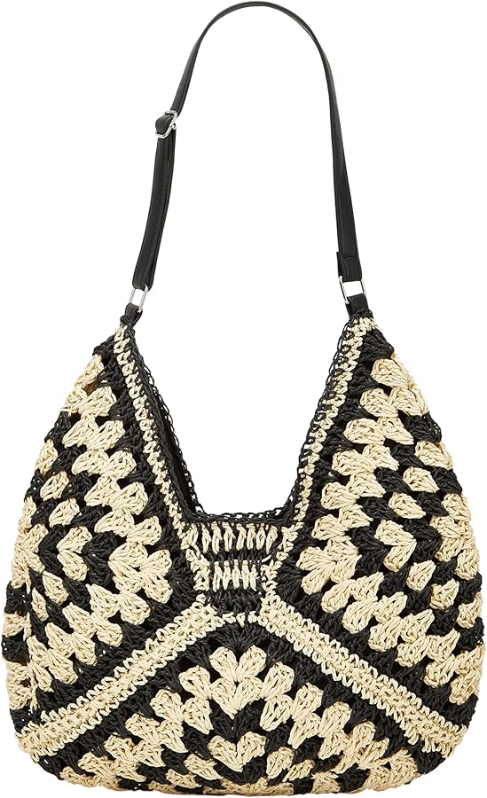 Straw Hobo Bags for Women Vintage Shoulder Bag Everything Tote Bag Designer Beach Bag Holiday Work Everyday Summer