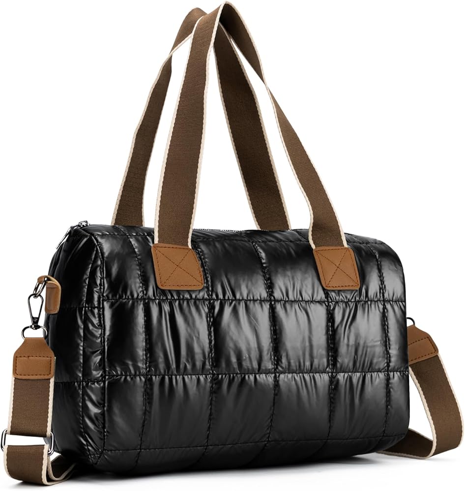 Puffer Tote Bag for Women Quilted Crossbody Bags Large Down Cotton Soft Padded Handbag
