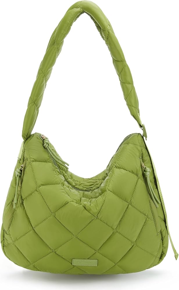 Missnine Quilted Puffer Tote Bag for Women with Adjustable Strap Puffy Shoulder Bag Large Carryall Crossbody Purse Hobo Bags