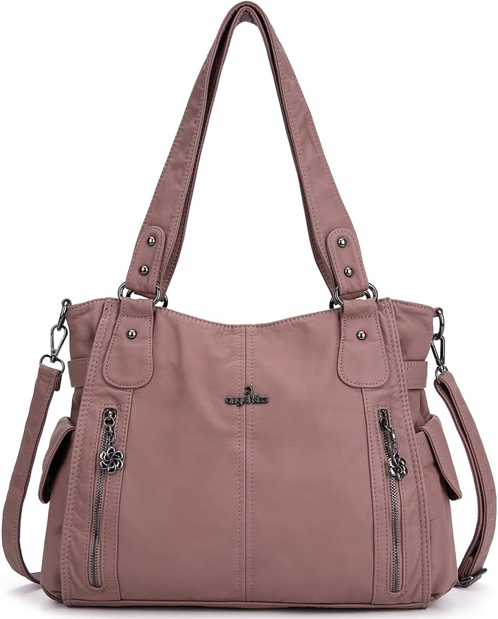 Angel Kiss Handbags for Womens Top-Handle Hobo Purse Roomy Casual Shoulder Bags PU Tote Satchel Purse for Women