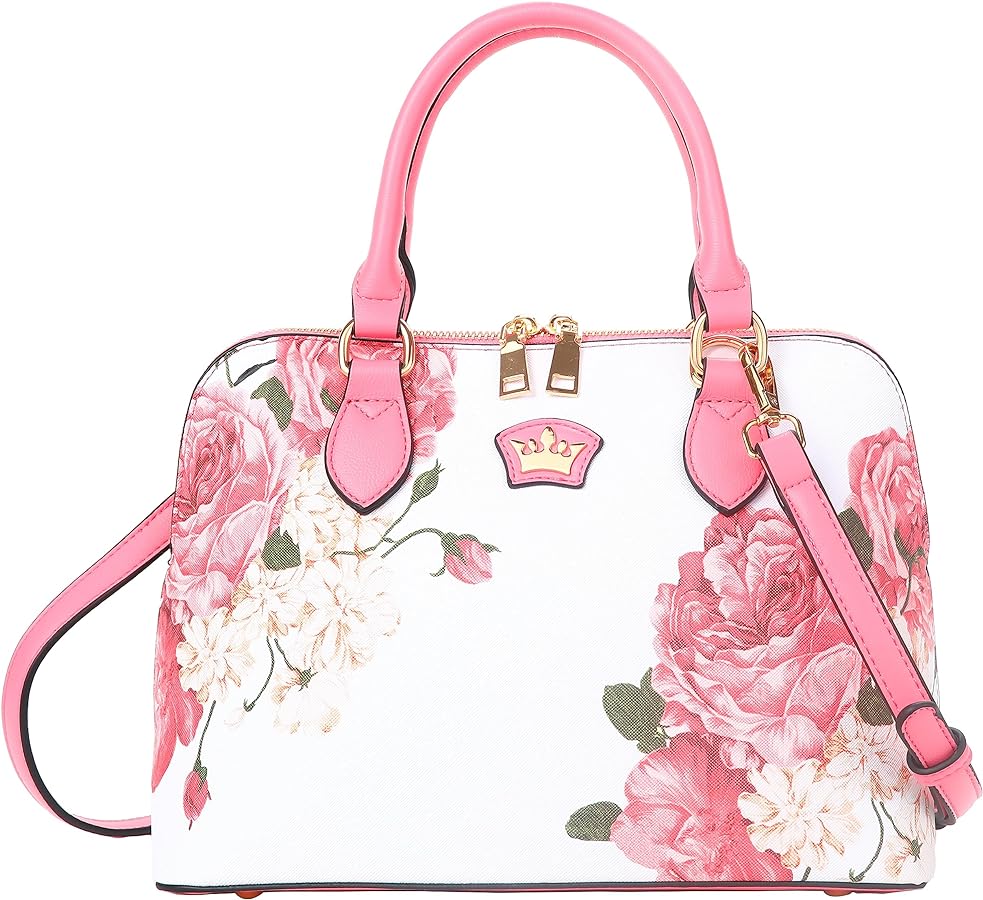 Cute Floral Purses for Women Small Crossbody Bags Zip Satchel Bag Trendy Womens Tote Handbags Shoulder Bag