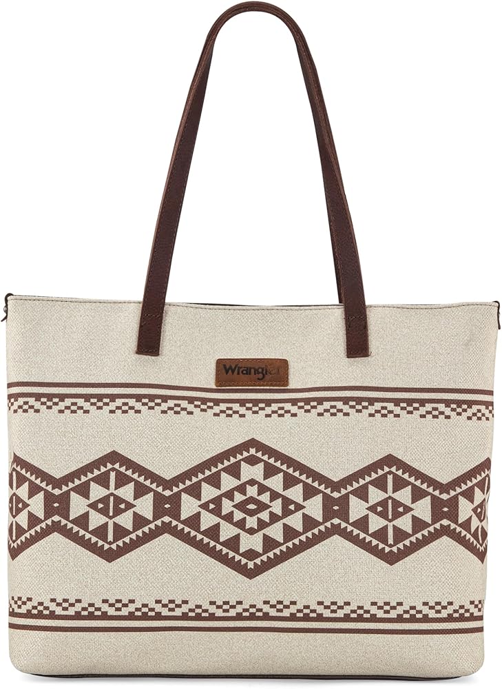Montana West Wrangler Tote Bag for Women Canvas Shoulder Handbag Aztec Purse