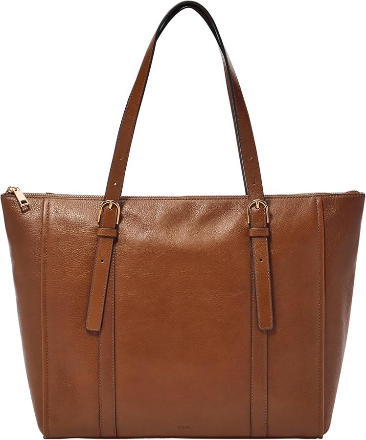 Fossil Women's Carlie Leather Tote Bag Purse Handbag for Women