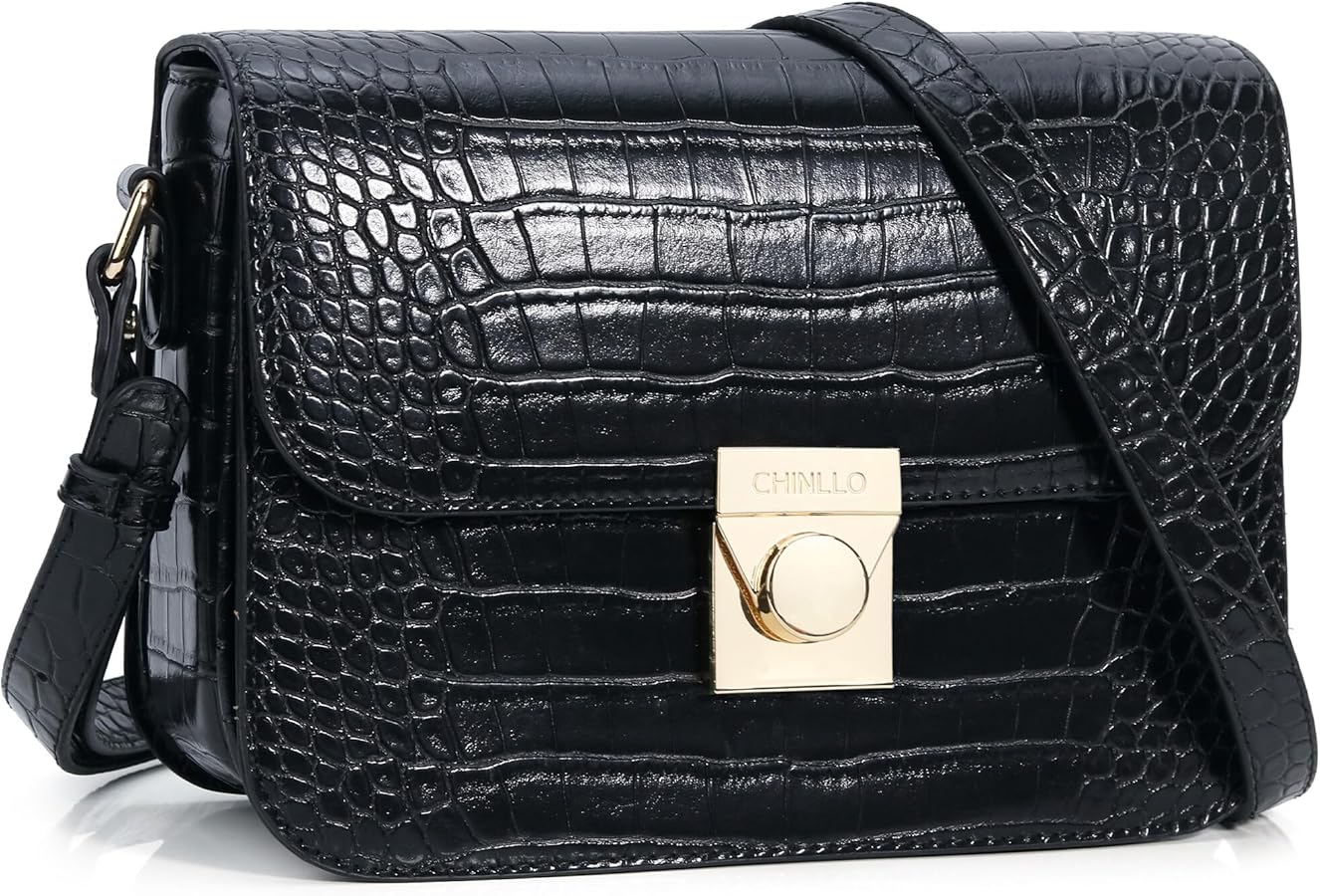 Crossbody Bag Shoulder Satchel Purse for Women, Triple Pocket Bag PU Leather Messenger Bag Flap Evening Bag