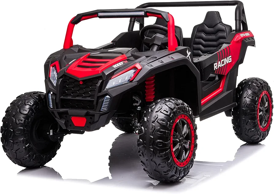 sopbost XXXL 24V10AH 2-Seater Ride On Car for Big Kids 3-12Yrs and Adults with Remote Control Battery Powered Ride On Toys 4WD Kids UTV with Rubber Tires, 220Lbs Load Capacity, Red