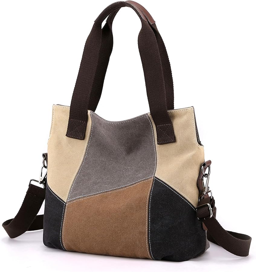 Canvas Tote Bag with Pockets Small Tote Bag for Women Crossbody Shoulder Bag Satchel Handbag Everyday Bag Summer Bags