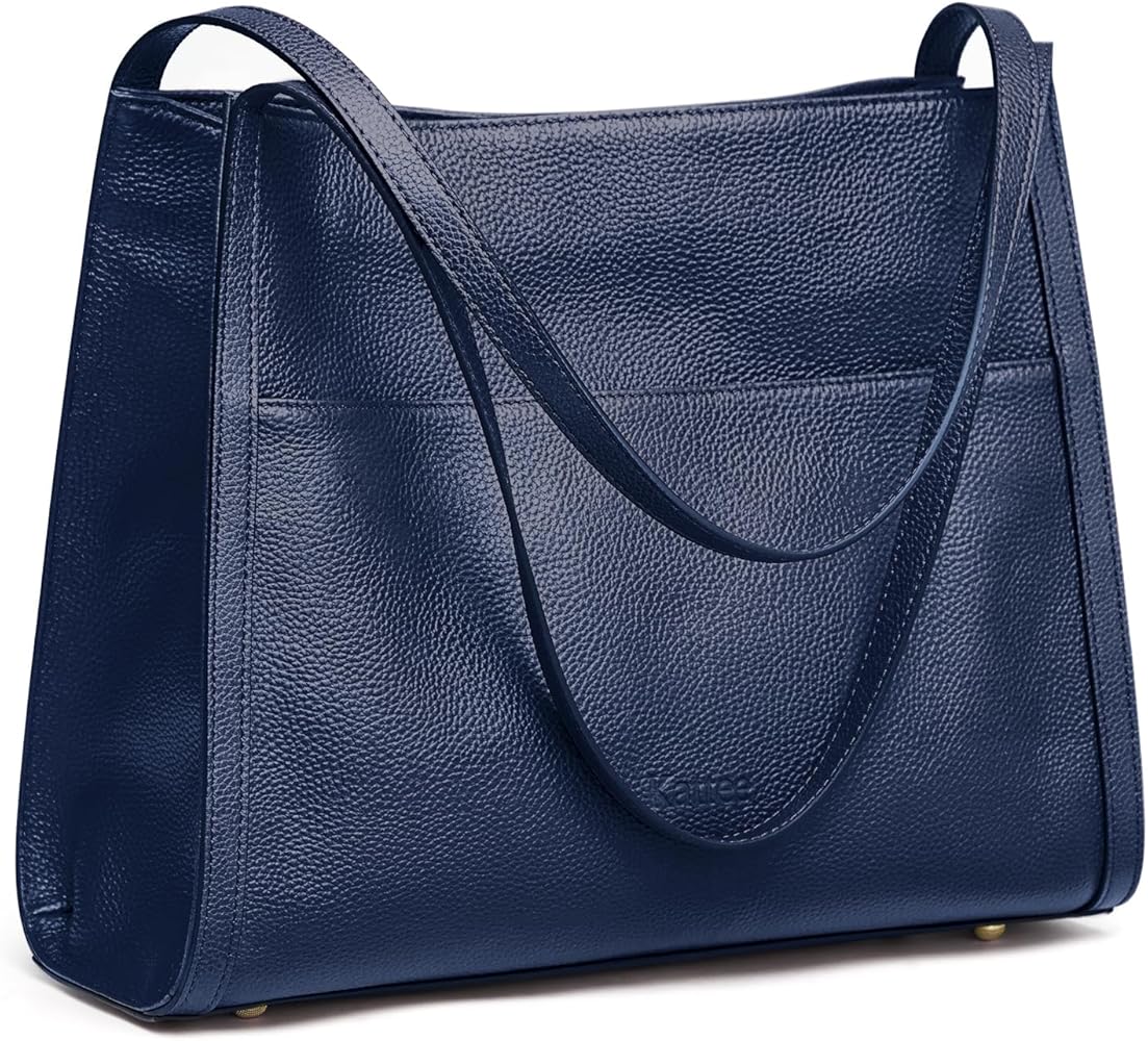 Kattee Genuine Leather Tote Bags for Women, Soft Leather Shoulder Purses and Handbags