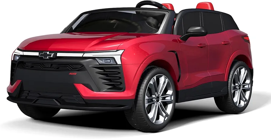 Baby Car 24V 2-Seater SUV Licensed Chevrolet Blazer Ride On Toy w/Parent Remote Control,4xSpring Suspension, Wireless Music, Electric Vehicle Car for Kids Ages 3-8, Red