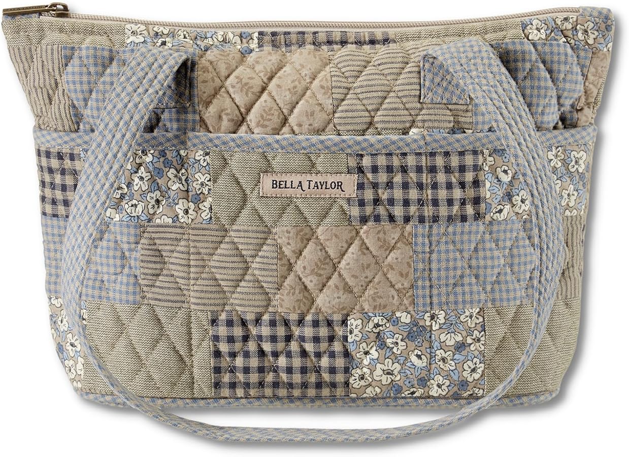 Bella Taylor Small Tote | Lightweight Quilted Fabric Purses for Women